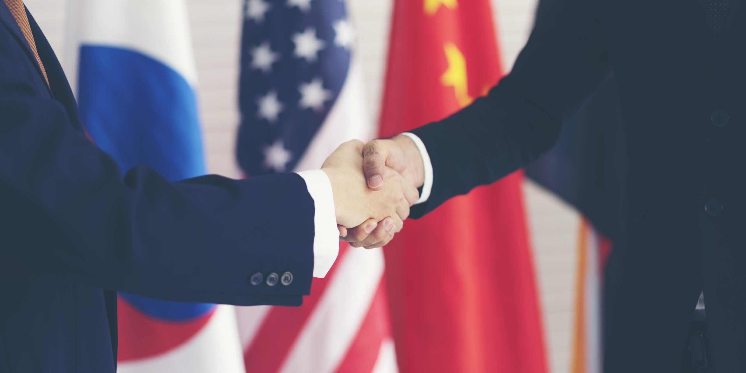 Image of press conference on international cooperation of leaders and businessmen