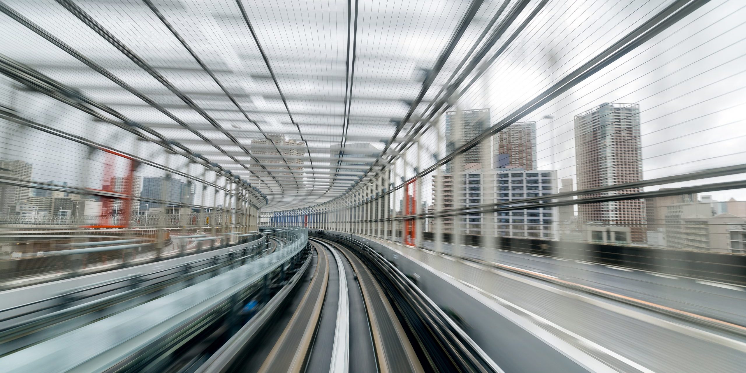 Tunnel in tokyo blurred as idea of speed