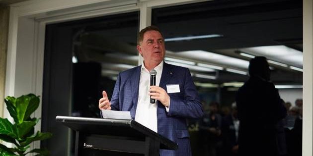 Speaking at the event. Speaking at the event.