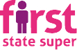 The logo of First State Super with the member as the symbol for “I”.