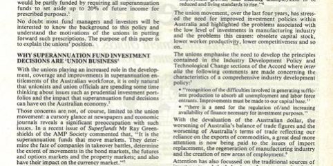 First page of the article in SuperFunds magazine, December 1986.