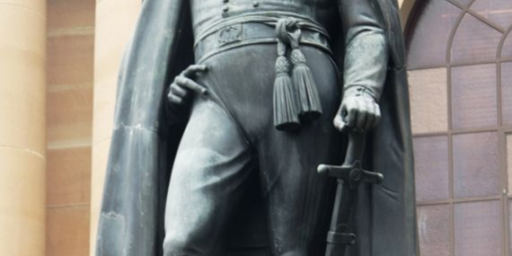 The Bourke statue, now outside the Mitchell Library, State Library of NSW; photo not published with the article.