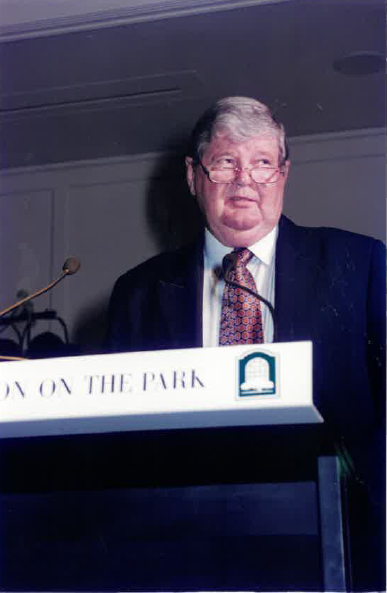 John Whelan addressing a Labor Council function, circa 1995. From the photo collection of Unions NSW. Not published with original article.