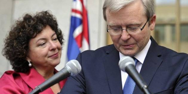 Kevin and Thérèse Rein on 24 June 2010, the morning after the coup the night before.