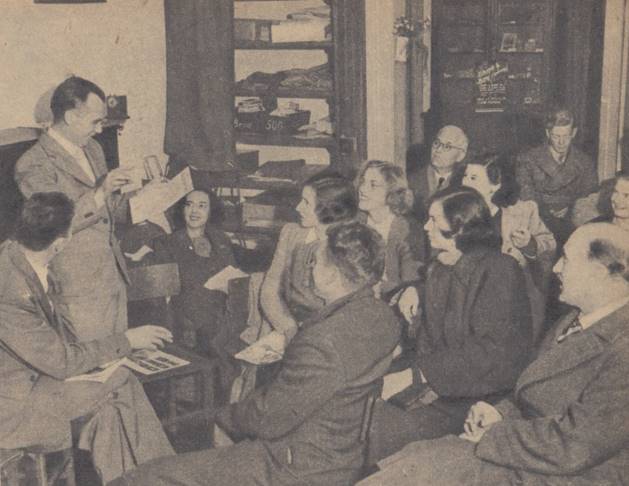 Photo in article by Leslie Greener, Education for Adults, Pix magazine, 24 September 1949, p. 23. Caption read: Tutorial Classes are informal, friendly. Each ends in keen discussion. This class is studying Trade Unionism under Dr. Lloyd Ross, public relations officer of Commonwealth Ministry of Post-War Reconstruction. The photo was not published in Quadrant.