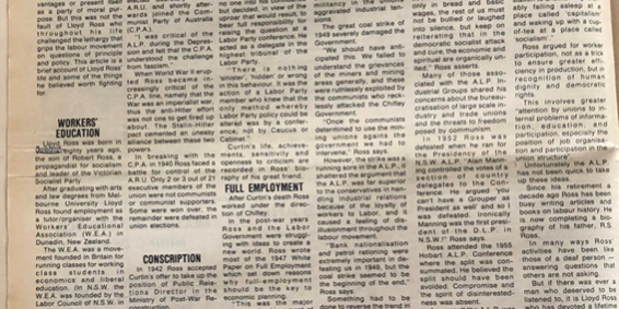 The article as it appeared in Labor Leader. The article as it appeared in Labor Leader.