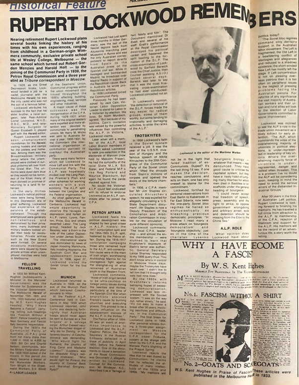 The article as it appeared in Labor Leader.