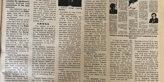 The article as it appeared in Labor Leader.