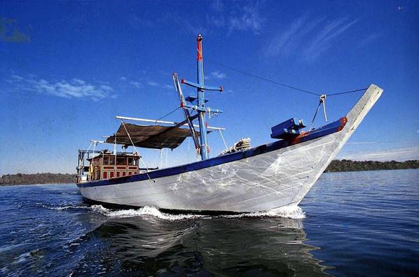 Freshly painted, the Tu Do arrived at the Australian Maritime Museum in Sydney in 1990.