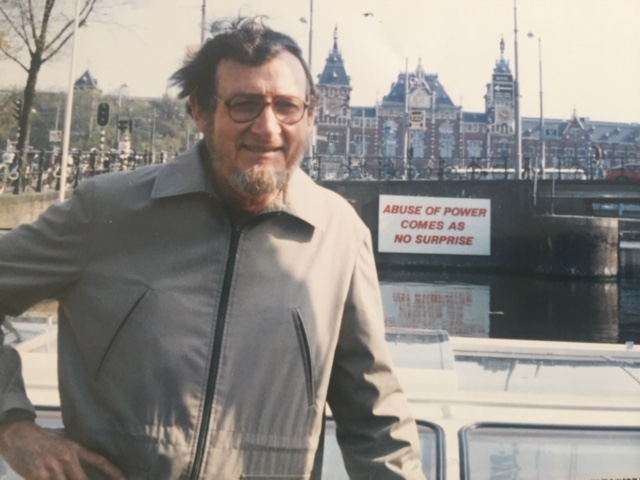 In Amsterdam and everywhere Baker was never far from his “inner anarchist”; photo courtesy of Baker’s daughter Jenny Jem.