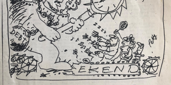 The Bruce Petty cartoon that appeared with the article.