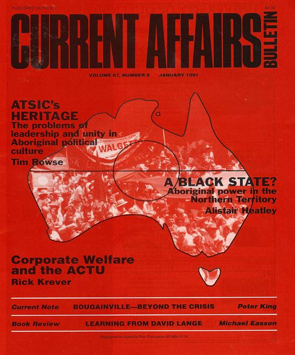 The front cover of the issue of Current Affairs Bulletin in which the article appeared.