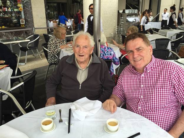 Dad and I at Circular Quay, circa January 2015. Photo: Mary Easson.