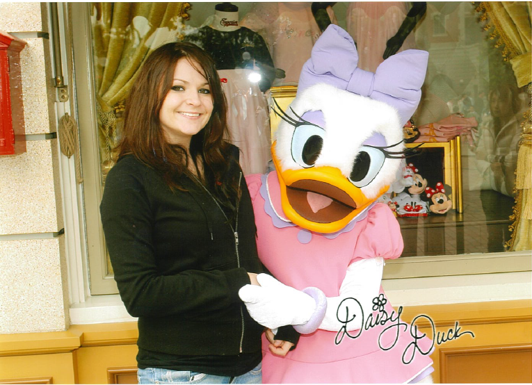 With Daisy Duck, Hong Kong Disney, 15 January 2007.