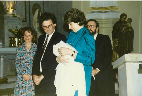 Above and below, photos from Louise’s baptism in 1986 at St Vincent’s church, Ashfield. God parents were Helen Lewis and Greg Sheridan.