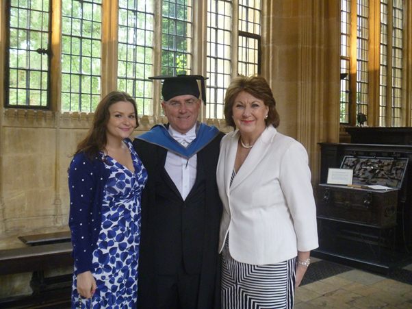 Graduation day at the University of Oxford with Amanda and Mary Easson in 2012.