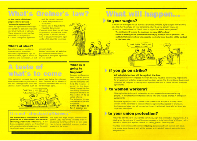 Labor Council of NSW leaflets on industrial relations change in NSW in the early 1990s: 2/5