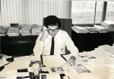 At my desk at the Labor Council of NSW, circa 1990. From the photo collection, Unions NSW. Harry Hurrell (1923-1988), the former Ironworkers’ union leader, liked photos of himself taking a phone call with a desk full of papers. In the Labor Council there was a lot to do and get sorted out.