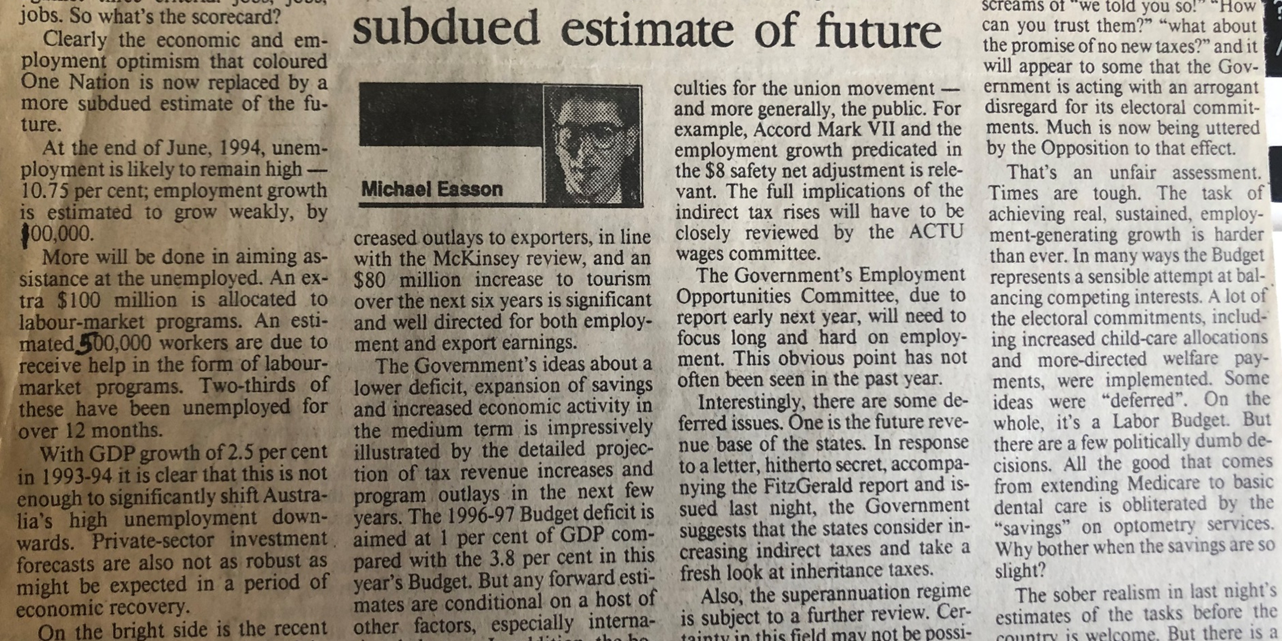 The article as published in the Canberra Times, August 18, 1993, p. 8. The article as published in the Canberra Times, August 18, 1993, p. 8.