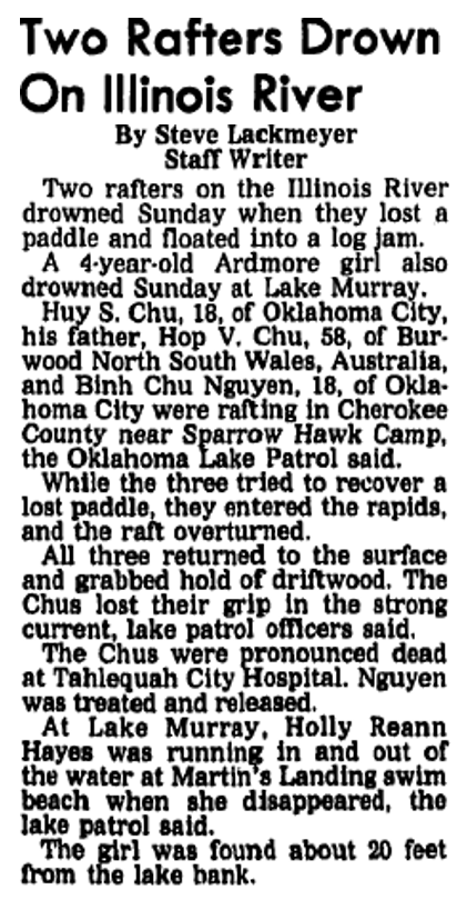 The newspaper report in The Oklahoman, 5 June 1995.