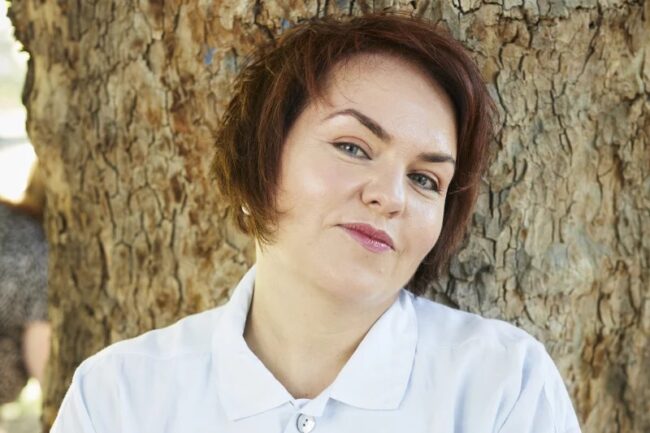 Senator Kimberley Kitching poses during a photo shoot for an edition of Good Weekend published in 2018. Photo Kristoffer Paulsen